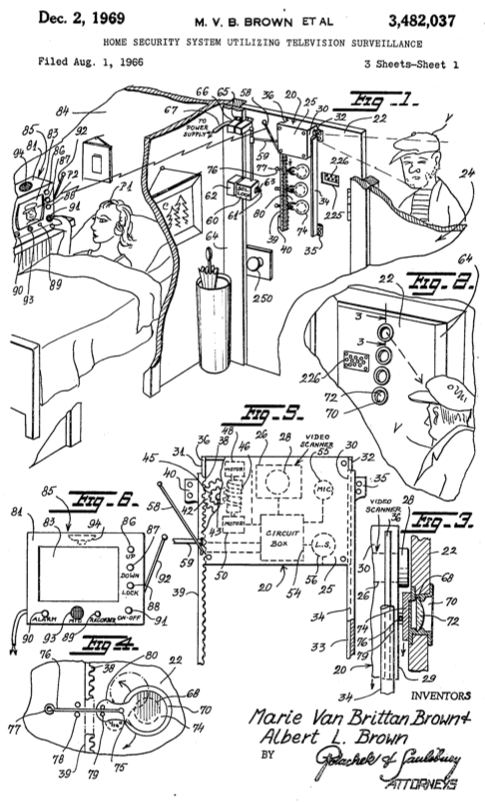 Marie Van Brittan Brown's home security system patent design