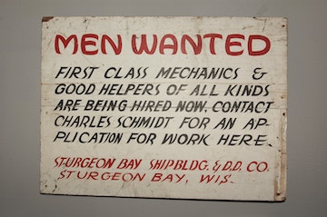 Image showing "Men Wanted" for a job